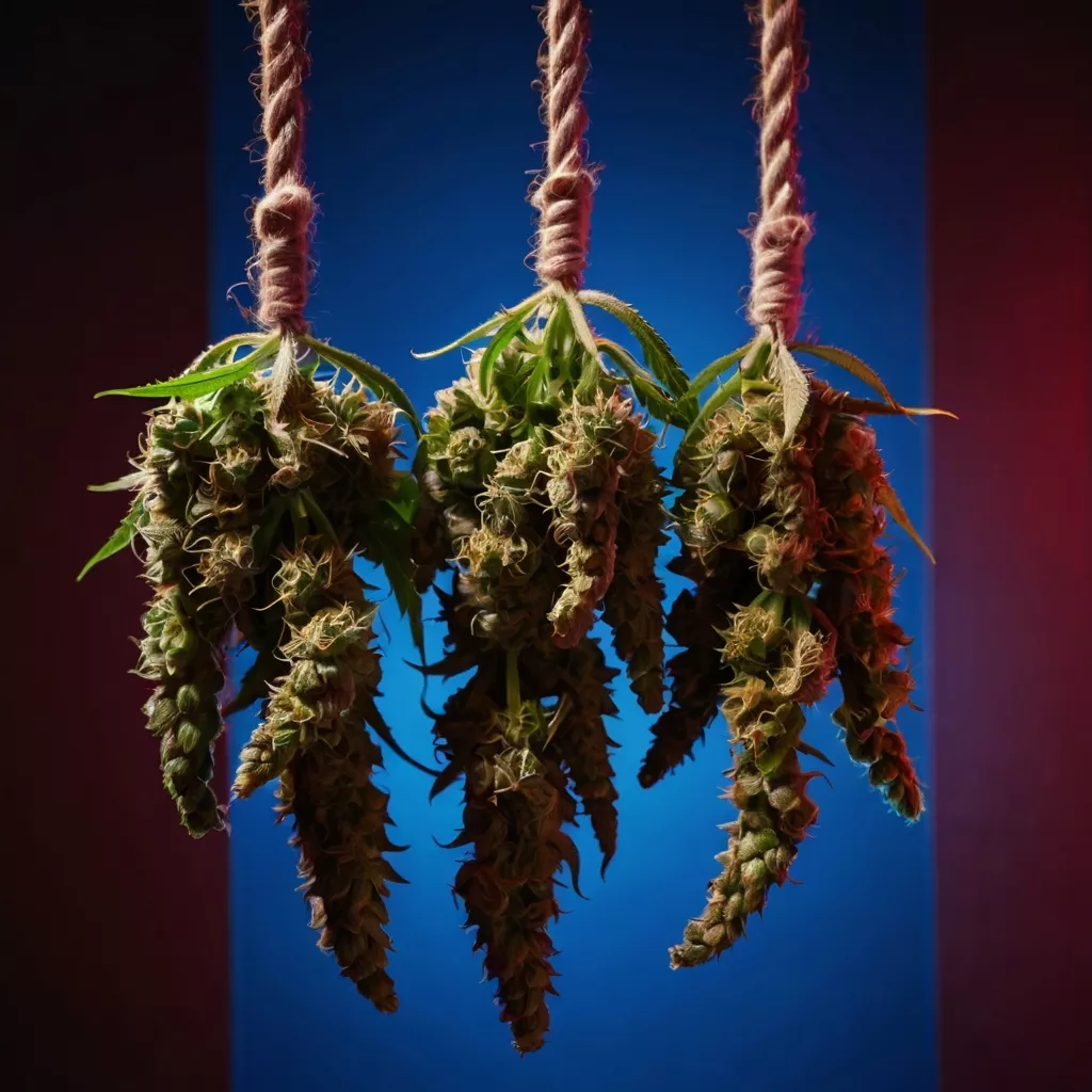 default a bunch of cannabis flowers cut with their stem and ha 0