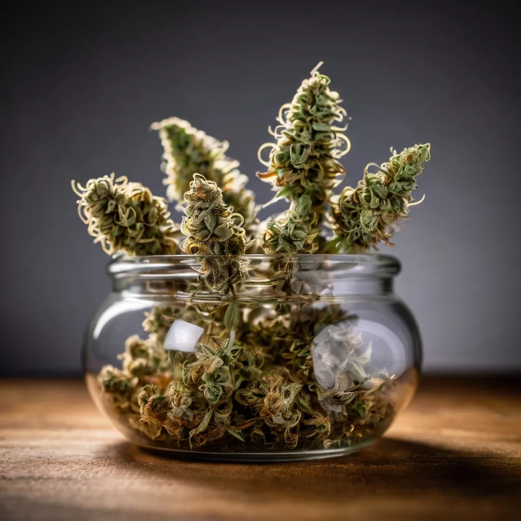 default a bunch of cannabis flowers inside a pot made of trans 3