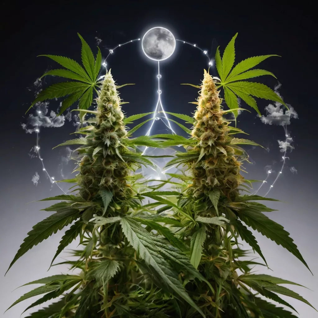 default generate an image that has a cannabis plant in the cen 0