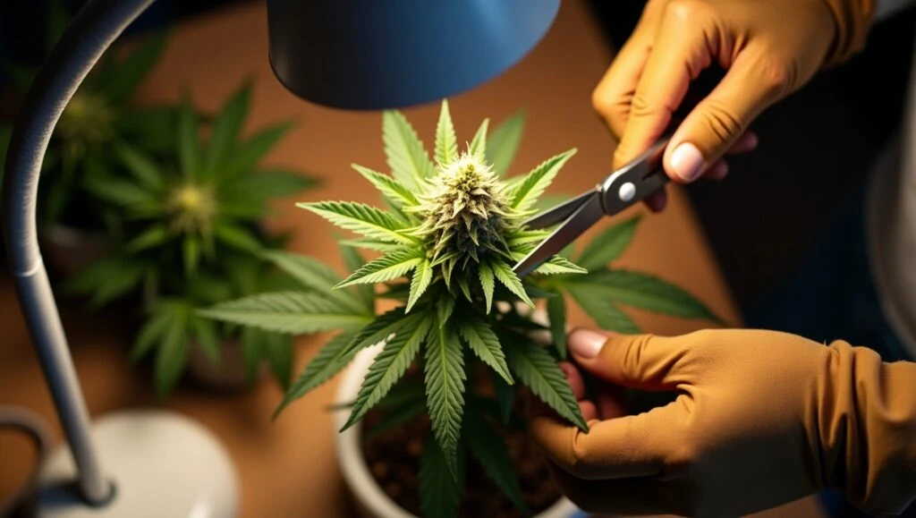 focused overhead view of a person with a gentle