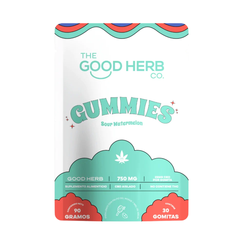 the good herb gomitas cbd aislado 25 mg/pza sabor sandia acidita | 30 piezas