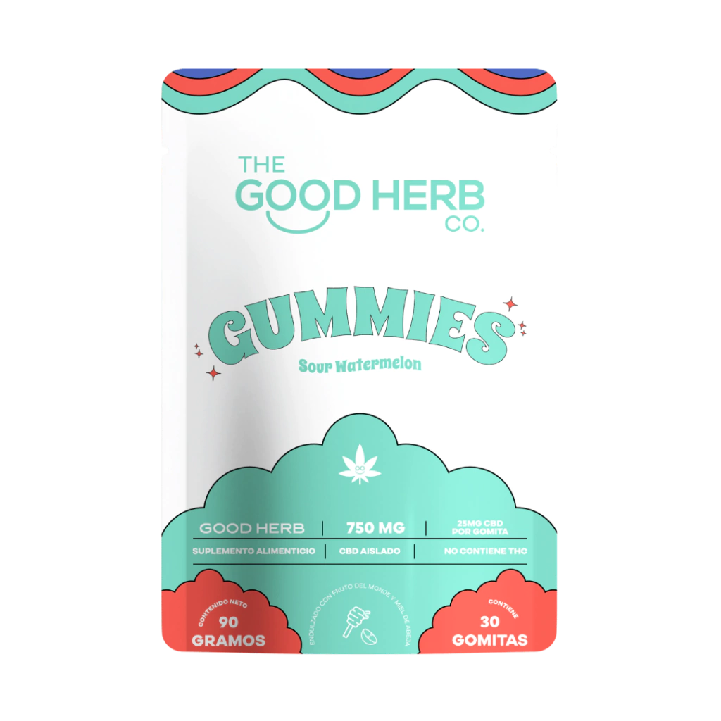 the good herb gomitas cbd aislado 25 mg/pza sabor sandia acidita | 30 piezas