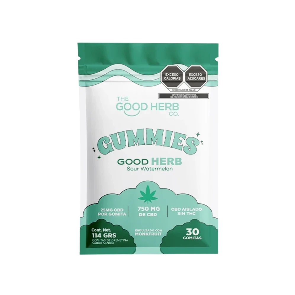 the good herb gomitas cbd aislado 25 mg/pza sabor sandia acidita | 30 piezas