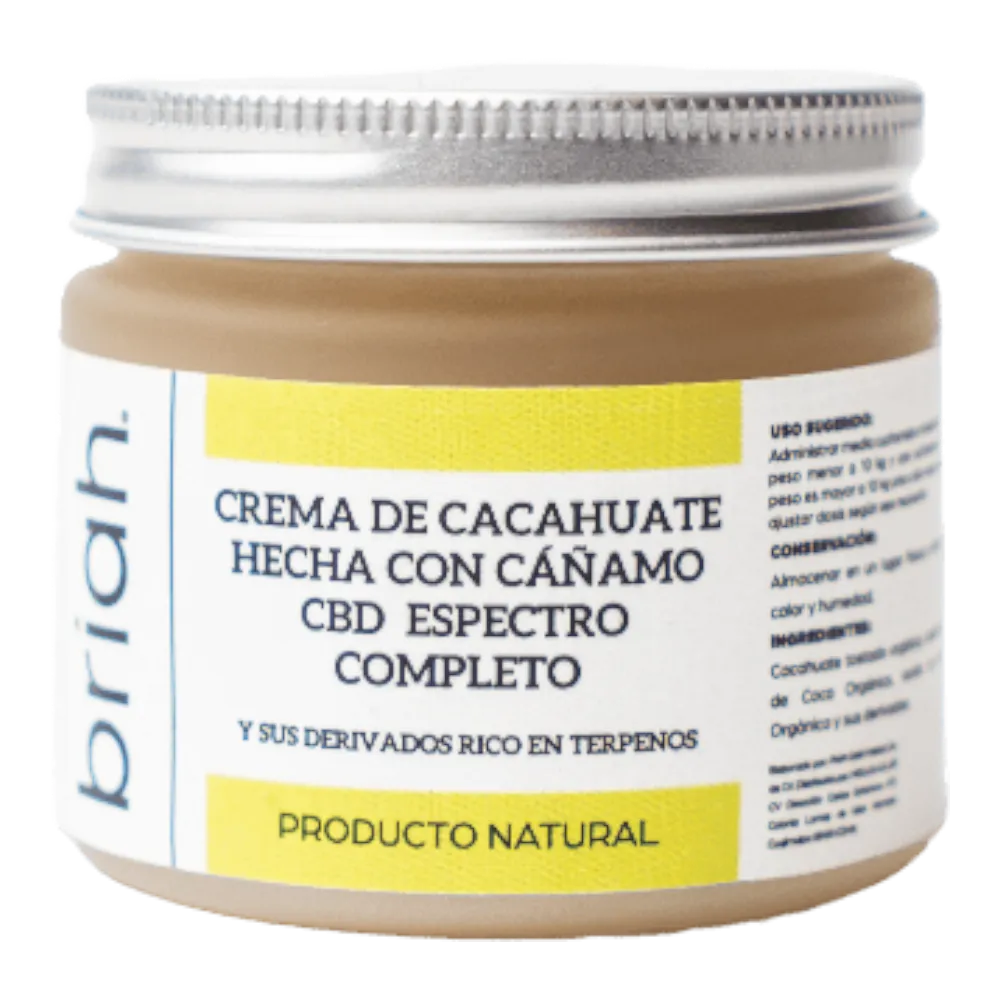 crema de cacahuate briah con aceite de cáñamo cbd espectro completo | 500 mg