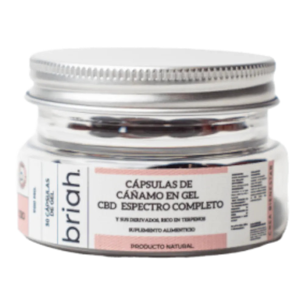 cápsulas de gel briah de cbd espectro completo 900 mg 30 piezas