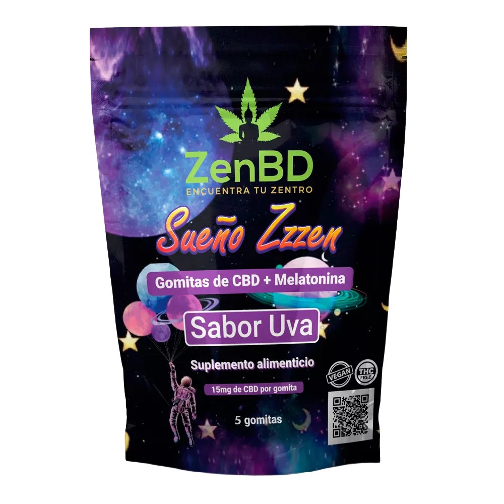 zenbd | sueño zzzen gomitas para dormir | cbd espectro completo con melatonina | 450mg ó 75 mg | 30 piezas