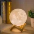 lámpara led de luna 3d, luz nocturna en forma de luna con soporte, luz de mesa ambiental decorativa para niños, amigos, amantes, regalos de cumpleaños