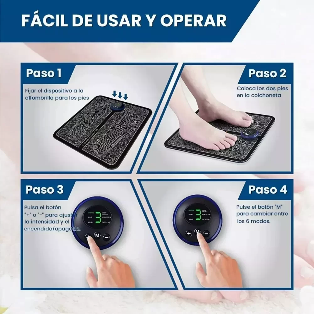 almohadilla masajeadora de pies, 1 unidad, estimulador muscular eléctrico ems para pies, estera de masaje de pulso abs de acupuntura tens