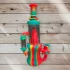 bong de cristal y silicona | 25 cm alto
