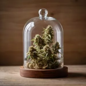 default a bunch of cannabis flowers inside a pot made of trans 2