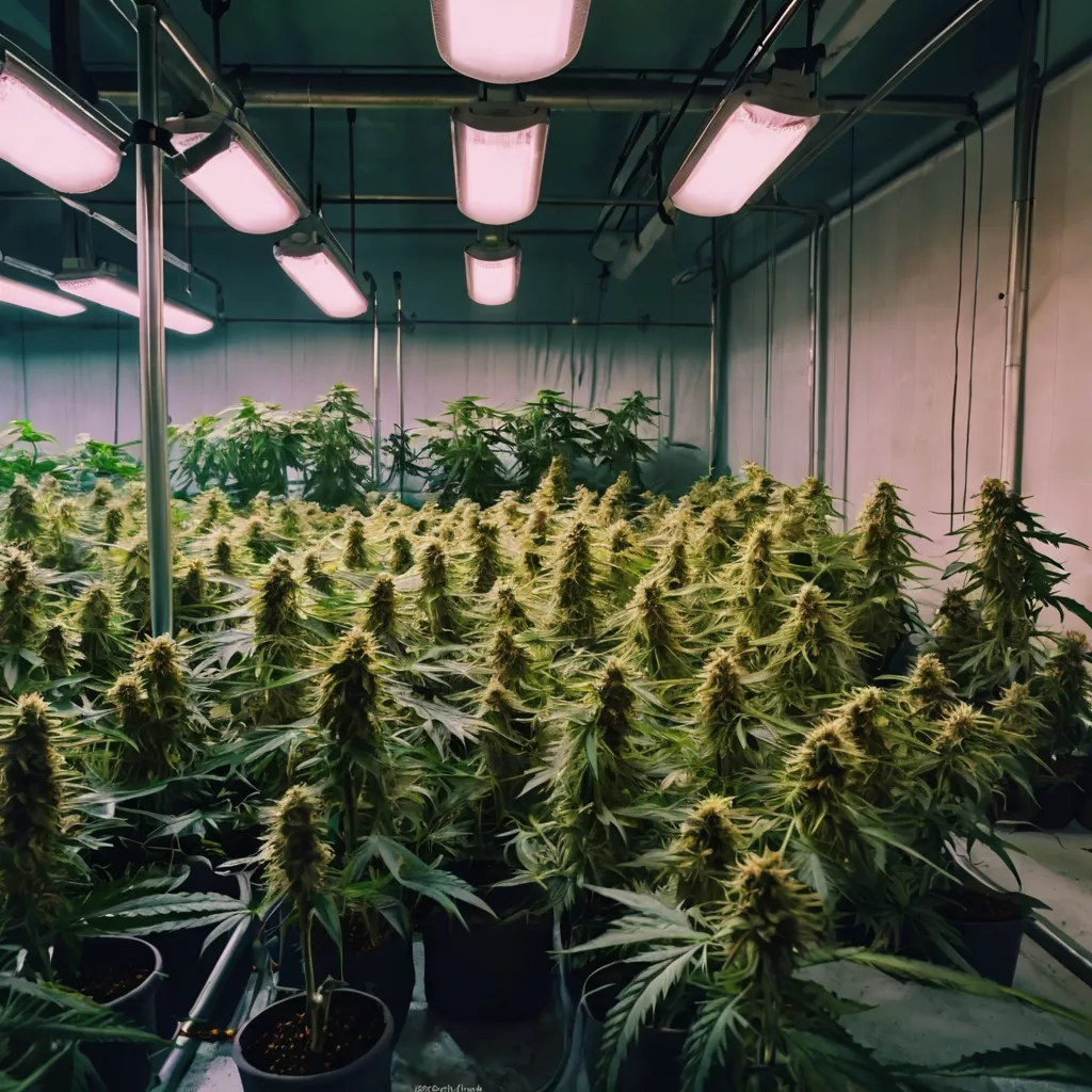 default indoor cannabis plants with led lamps that illuminate 0
