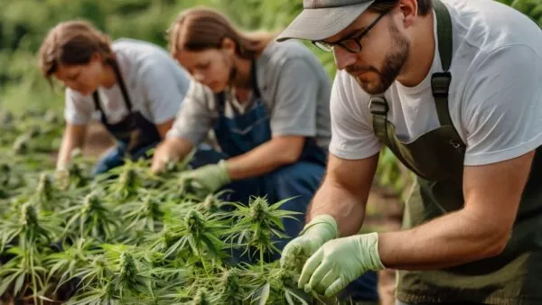 default some people growing cannabis in a field and other peop 0