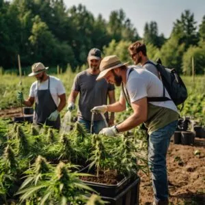 default some people growing cannabis in a field and other peop 2