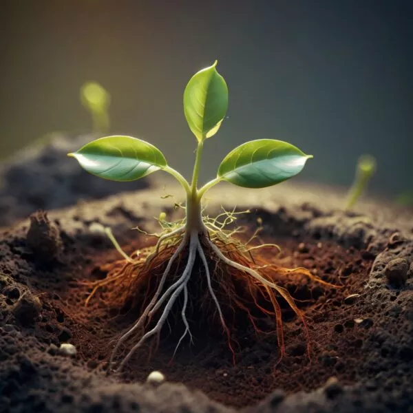 default sprouts of new life from green seedlings and their roo 3
