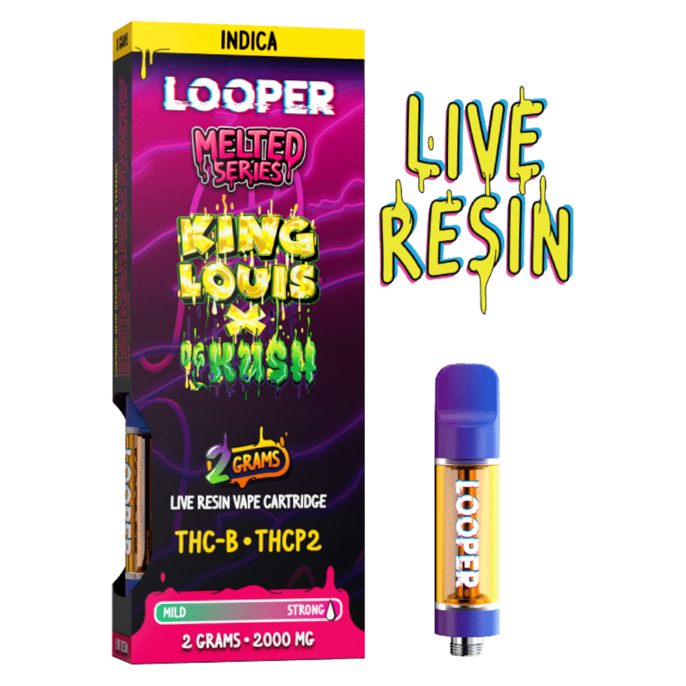 cartucho | looper melted series live resin | hhc, hhc o, thc a, thc p, thcp o, thc h, thc b, thc jd, d8, d11, | 2gr