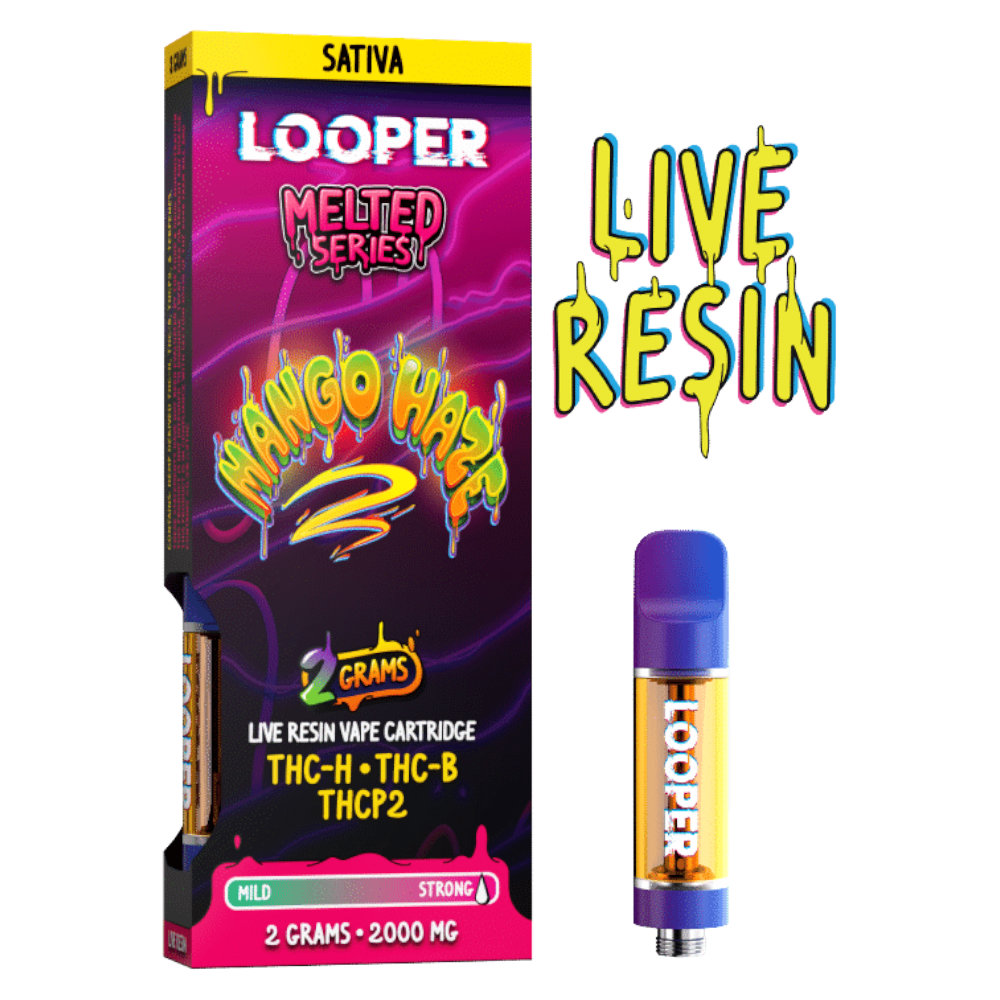 cartucho | looper melted series live resin | hhc, hhc o, thc a, thc p, thcp o, thc h, thc b, thc jd, d8, d11, | 2gr