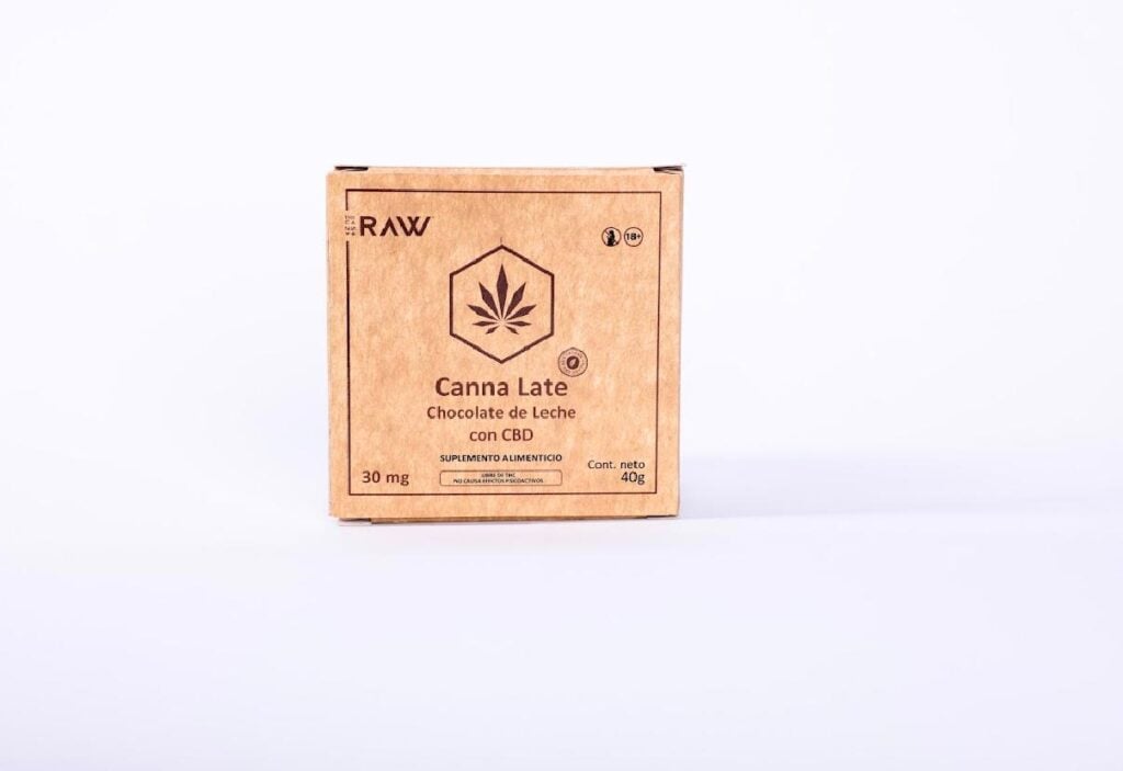 chocolate de leche con cbd 15mg | the canna raw | cannalate | 40 grms