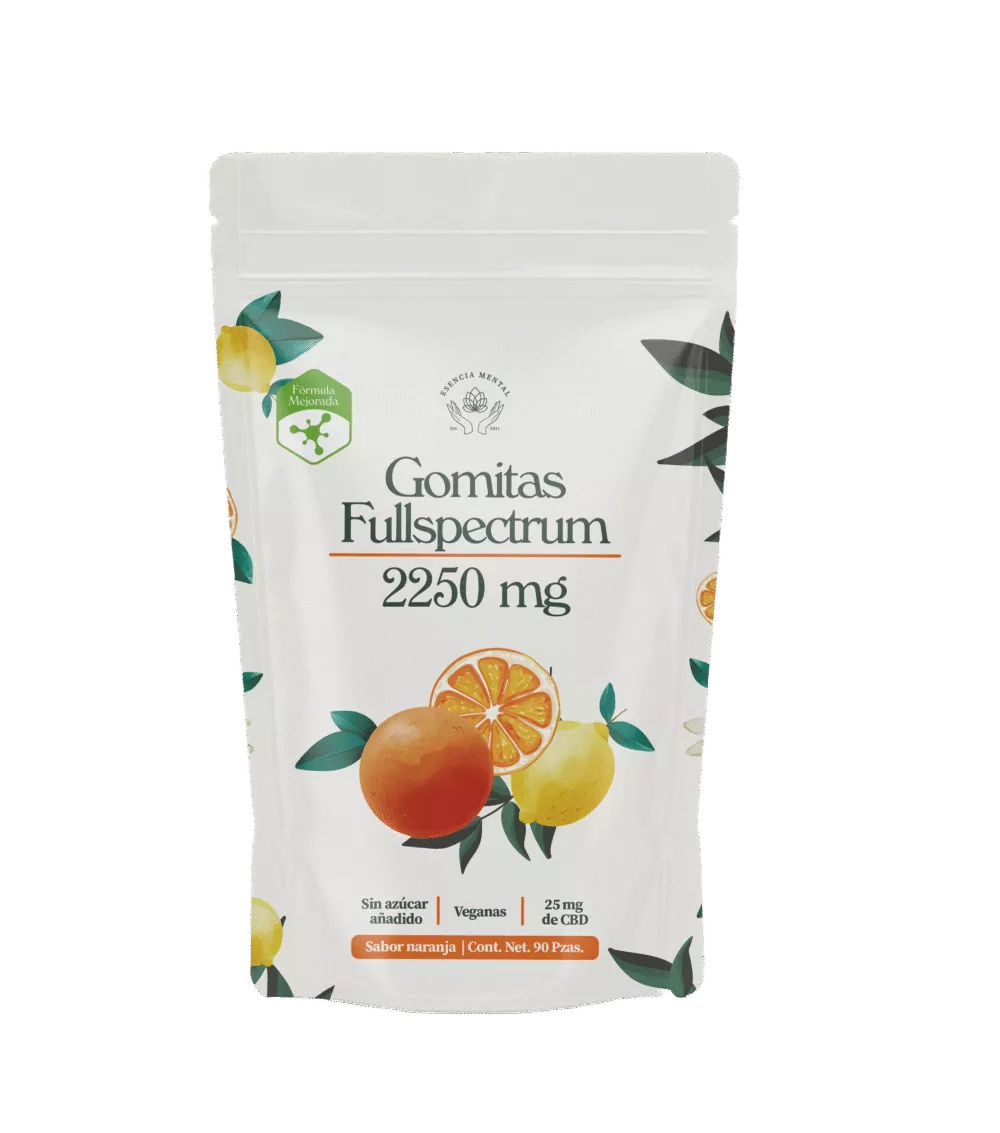 gomitas de cbd sabor naranja | 2250 mg | esencia mental | 90 piezas