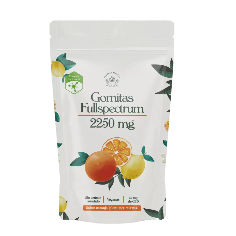 gomitas de cbd sabor naranja | 2250 mg | esencia mental | 90 piezas