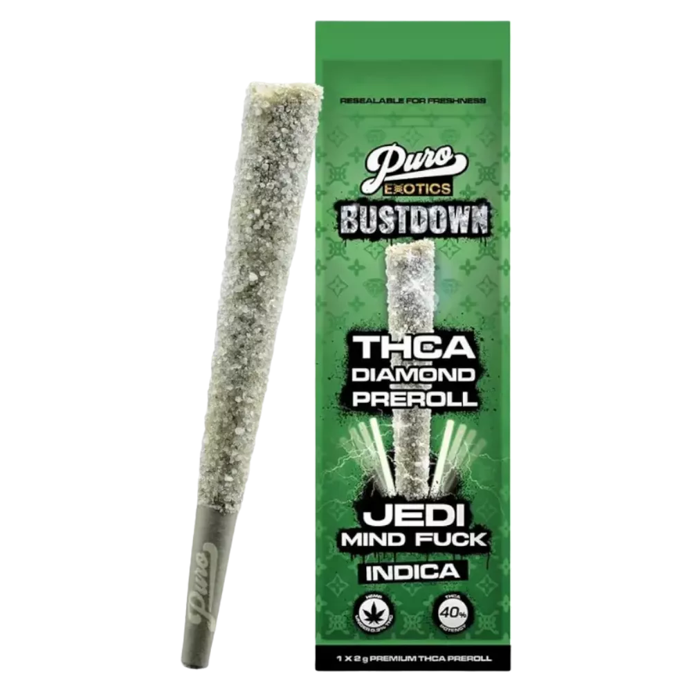 prerolados | puro bustdown | thc a + cbd + cbg infusionado con diamantes | 1 piezas | 2 gr