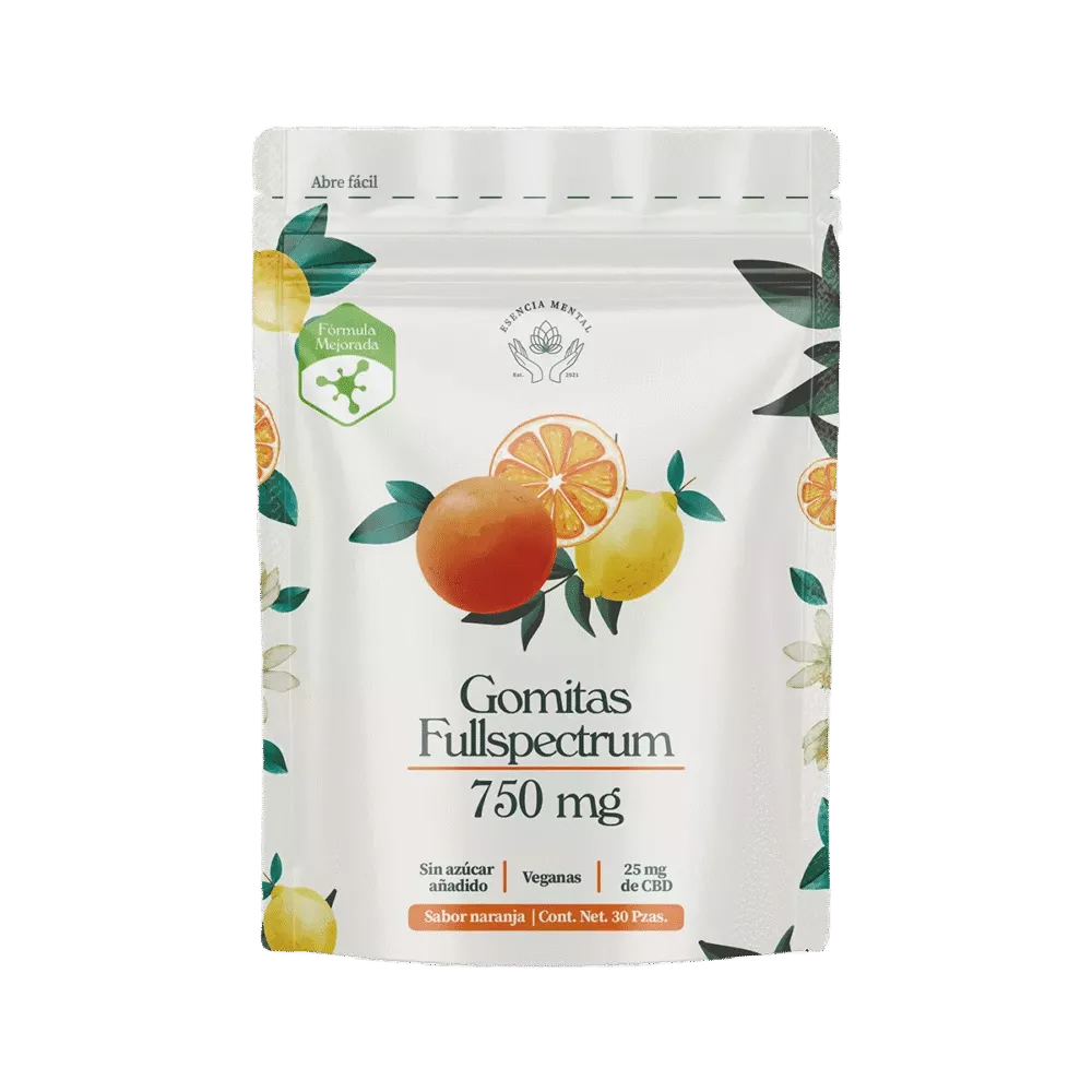 gomitas de cbd sabor naranja | 750 mg | esencia mental | 30 piezas