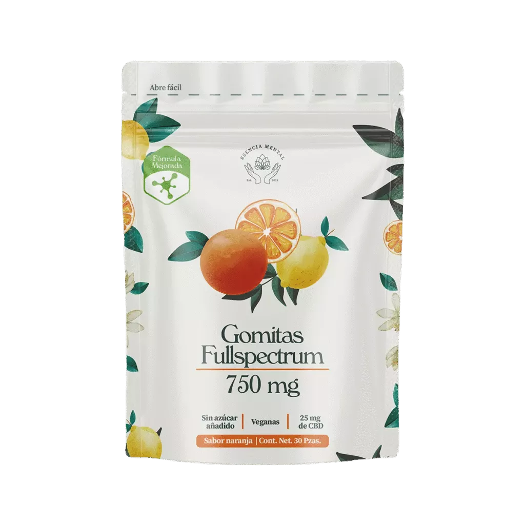 gomitas de cbd sabor naranja | 750 mg | esencia mental | 30 piezas