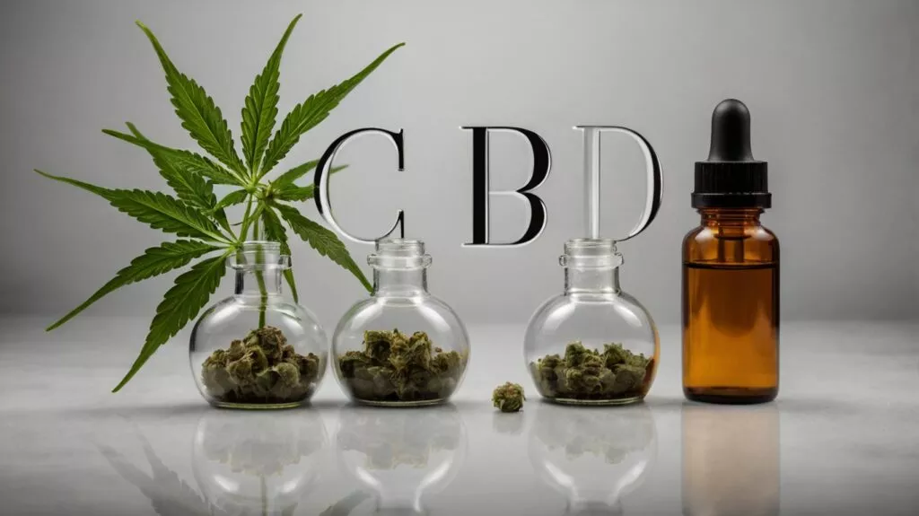 cannabis plants a vial of cbd oil 1