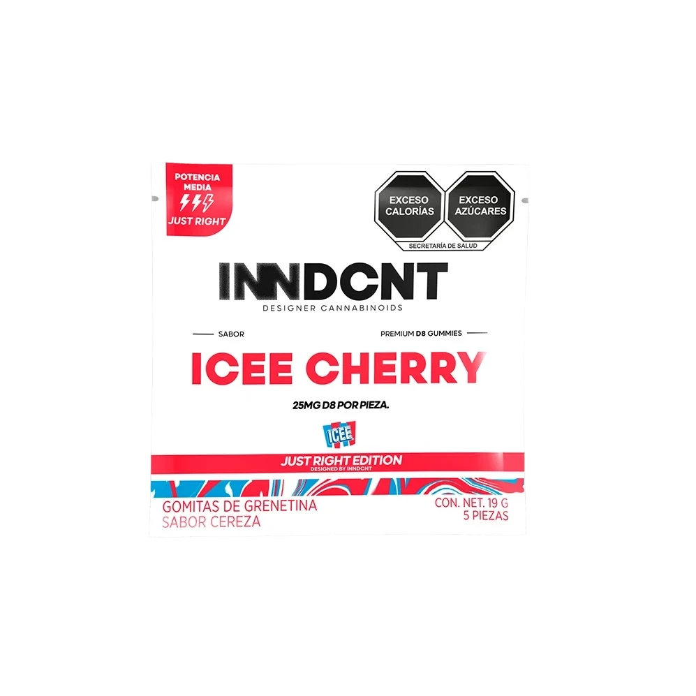 inndcnt | gomitas delta 8 thc 25 mg/pza | 5 ó 15 piezas sabor: icee cherry