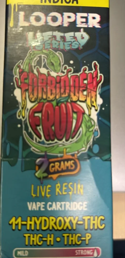 cartucho | looper lifted series live resin | hhc, hhc p, d8, thc p, thc o, thc h | 2gr Índica, forbidden fruit