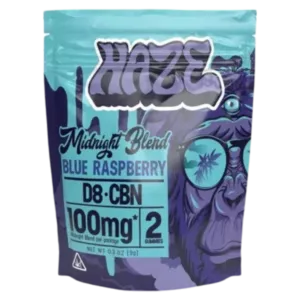 haze | gomitas midnight | hhc 21 mg/pza + 23 mg/pza d8 thc | 2 piezas
