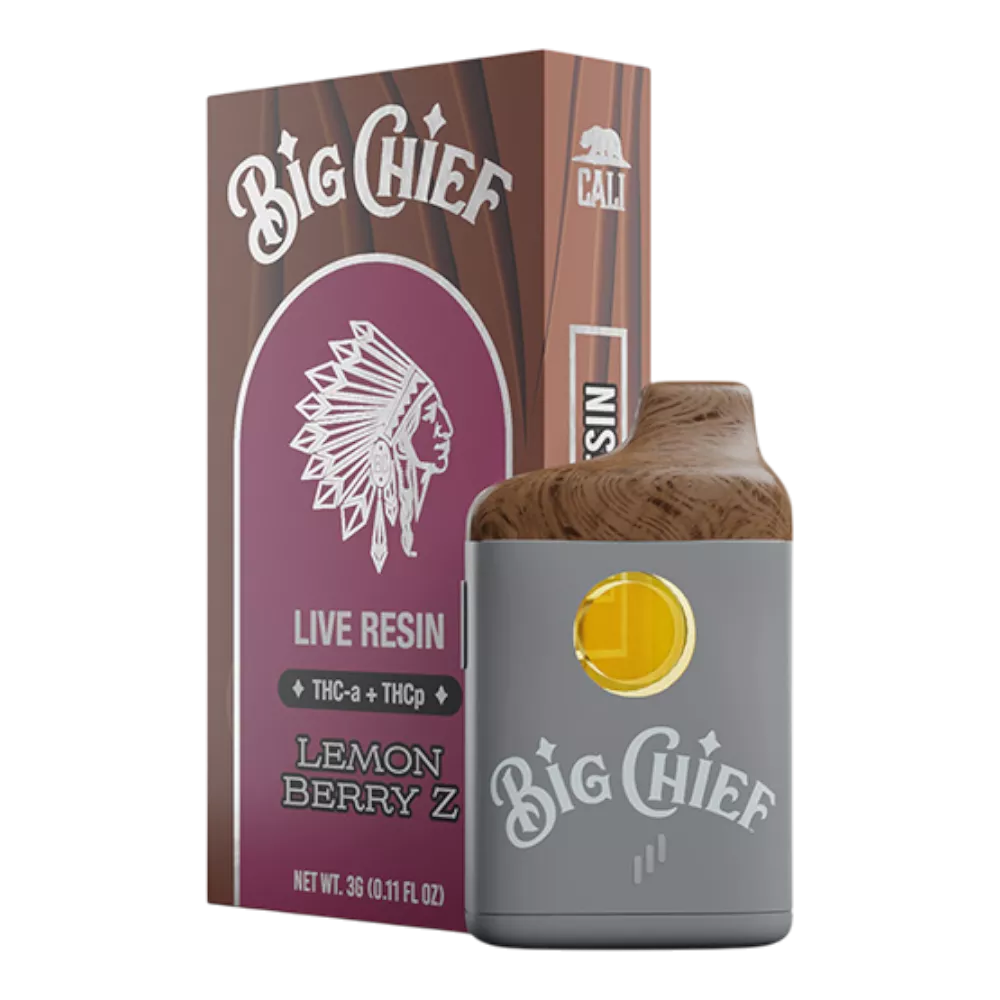 big chief thca thcp 3g disposable lemon berry photoroom