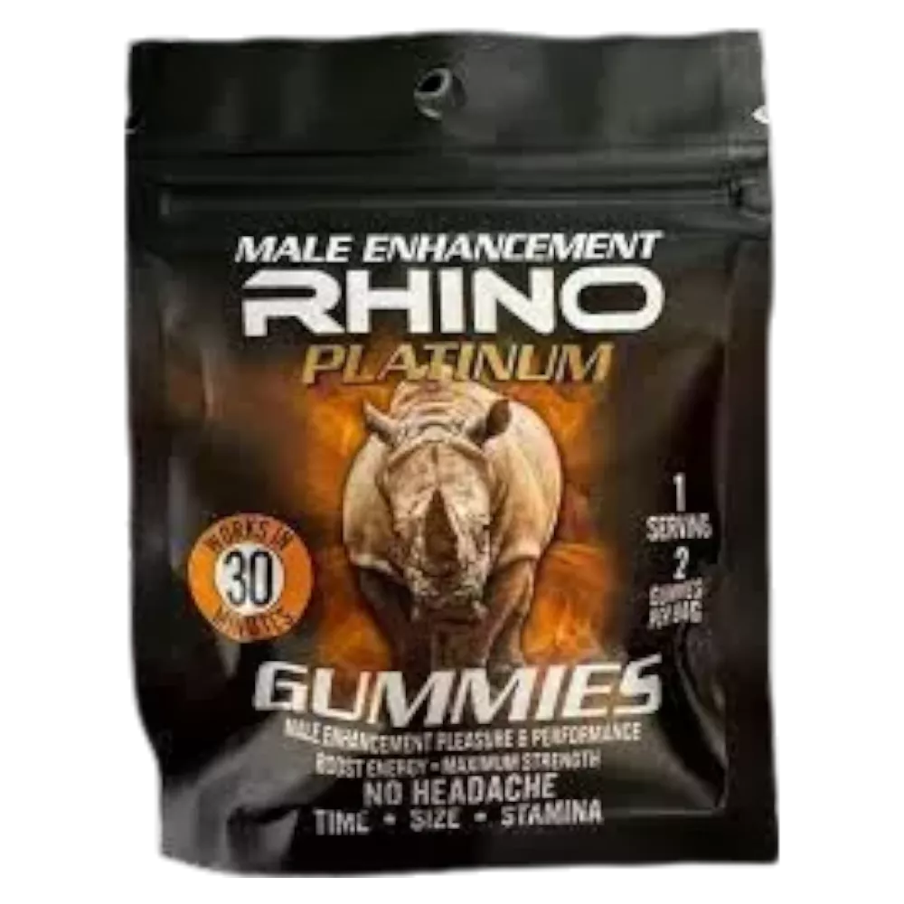 gomitas rhino platinum | estimulante y potenciador sexual para hombres | 2 piezas | 4.5 g