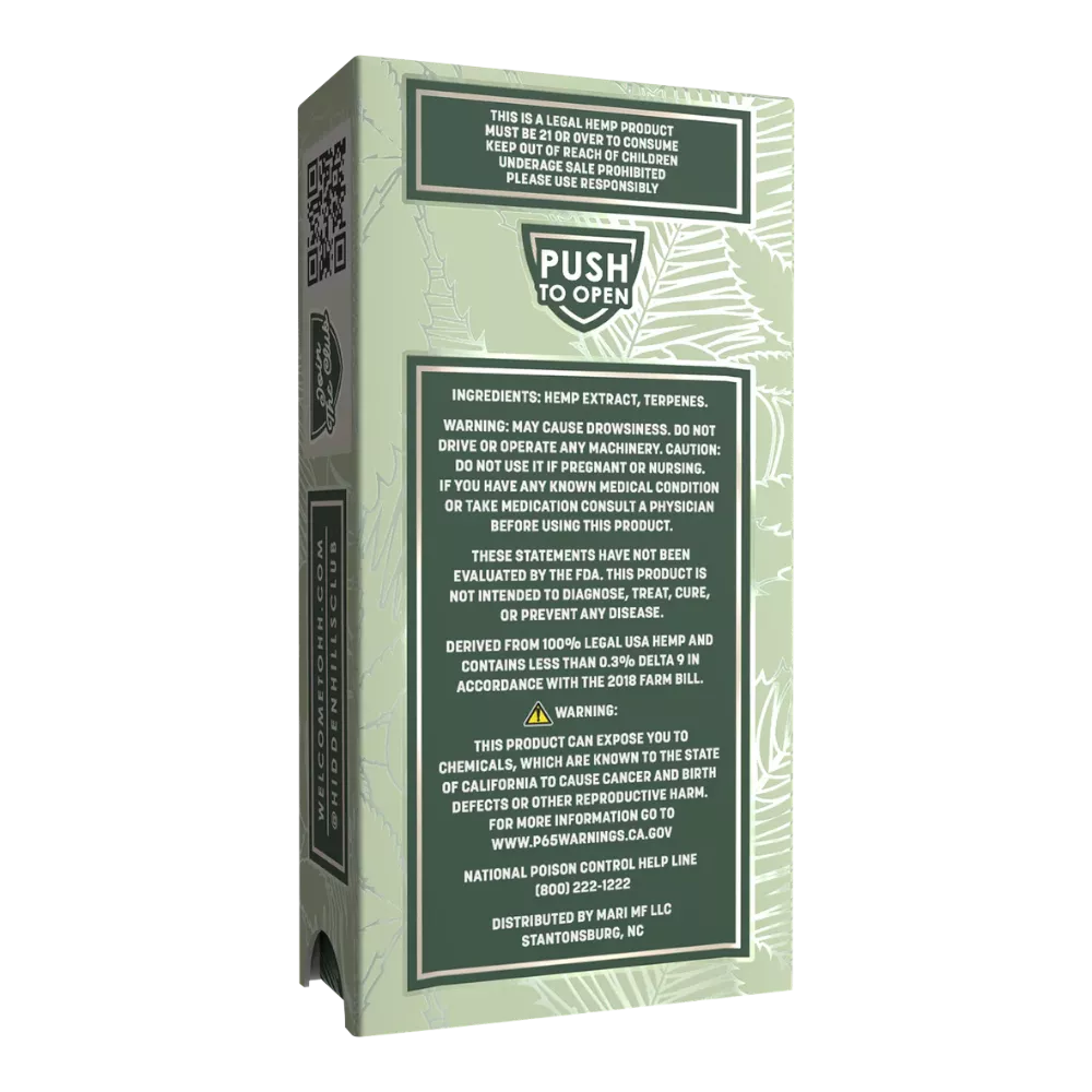 cartucho | hidden hills | d9 + thc p + hte + live sugar | 2 gr | calidad premium (copia)