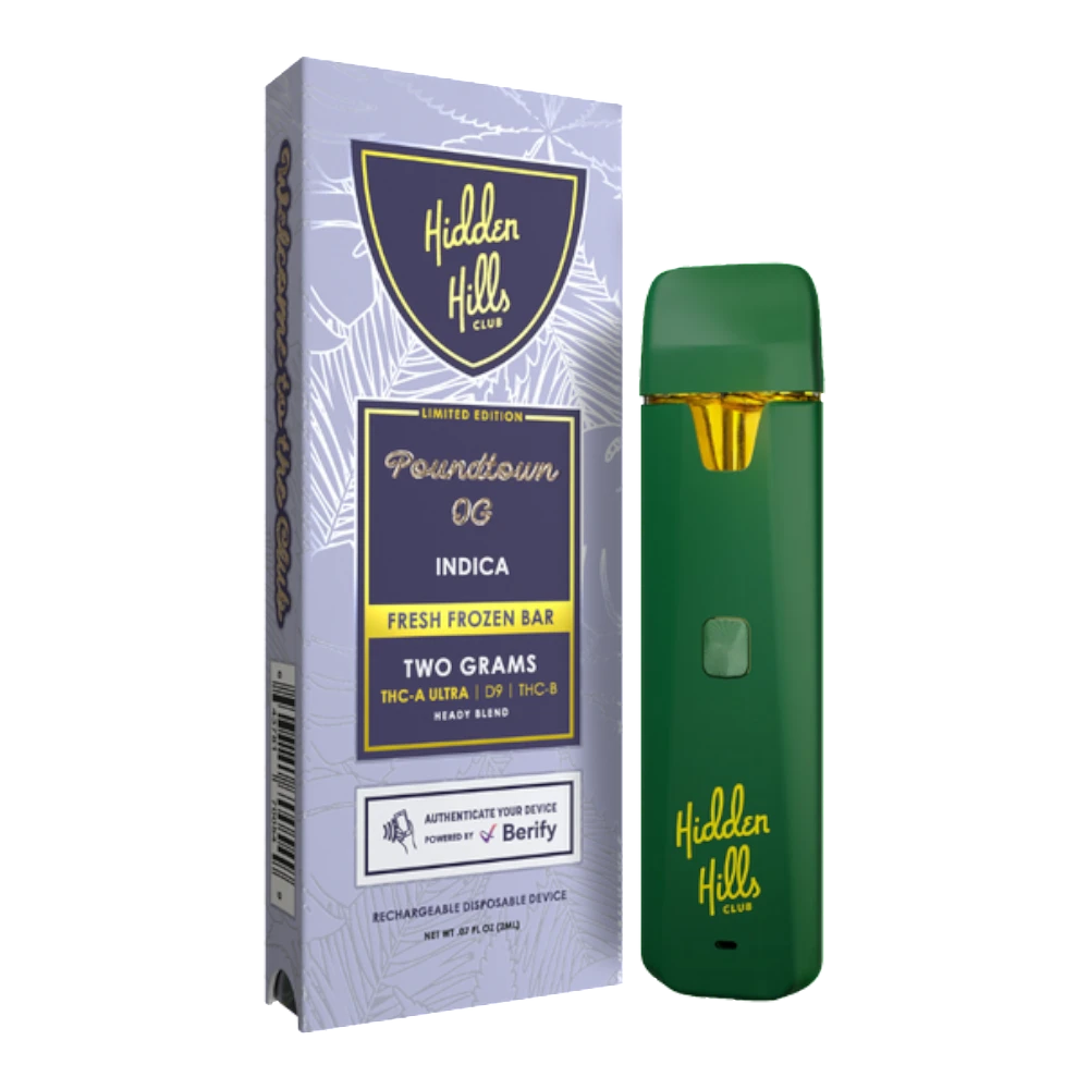 hidden hills | vape desechable | heady blend | thc a ultra + d9 + thc b | 2 g