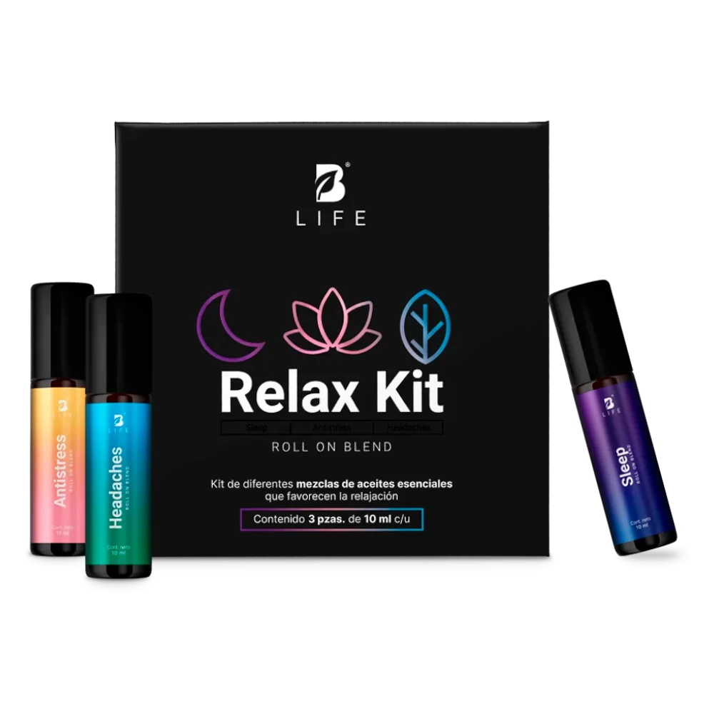 b life | aceite roll on | relax kit 3 piezas 10 ml c/u