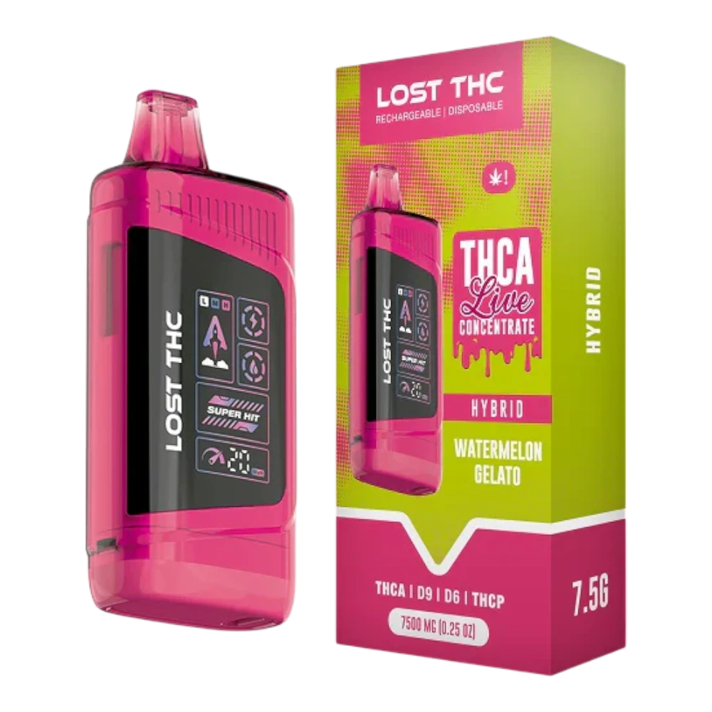 vape desechable lost thc | v2 de 7.5 gramos | thc a + thc p + delta 9 | edición de lujo con pantalla led (copia)