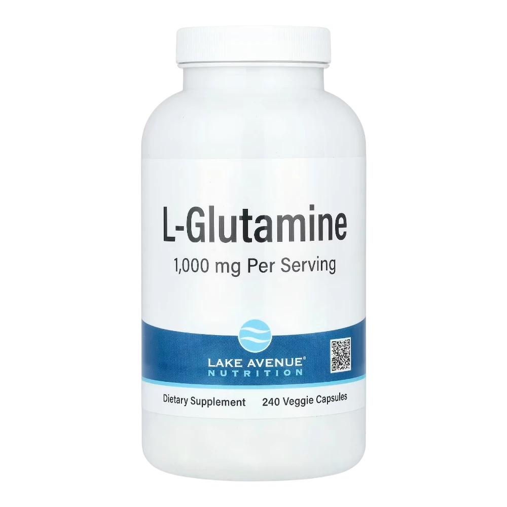 l glutamina | lake avenue nutrition | 1000 mg | 240 cápsulas vegetales
