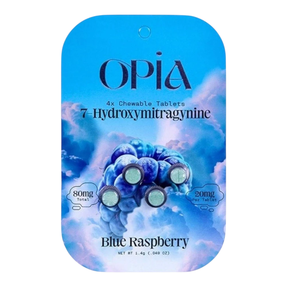 opia 7 hydroxymitragynine chewable tablets blue raspberry 80mg 04194