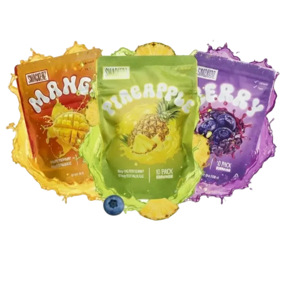 gomitas delta 9 de smackerz mango, pineapple, berry 10mg thc legales y discretas
