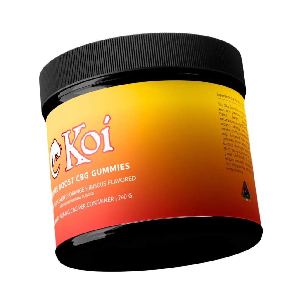 koi cbd daytime boost cbg gummies orange hibiscus broad spectrum thc free 60ct 600mg cbg 3