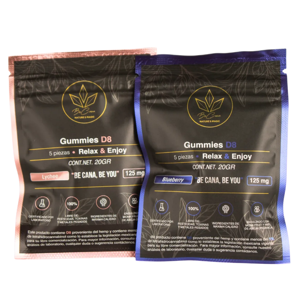 Be Cana | Gomitas Relax & Enjoy Delta 8 THC 25 ó 50 mg/pza | 5 ó 15 piezas - Imagen 2
