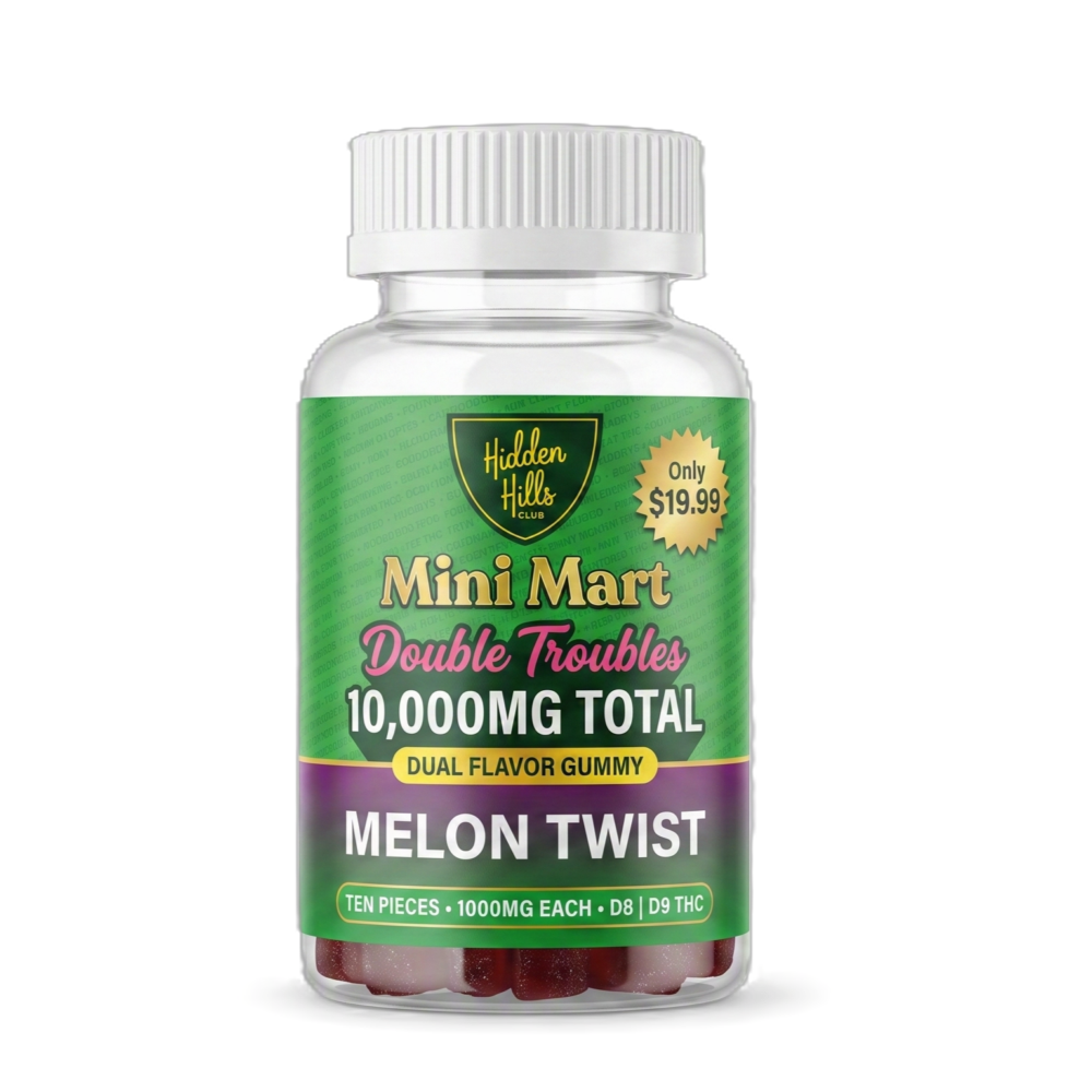 gomitas hidden hills | mini mart | "double troublez" | 10,000mg | 10 pz