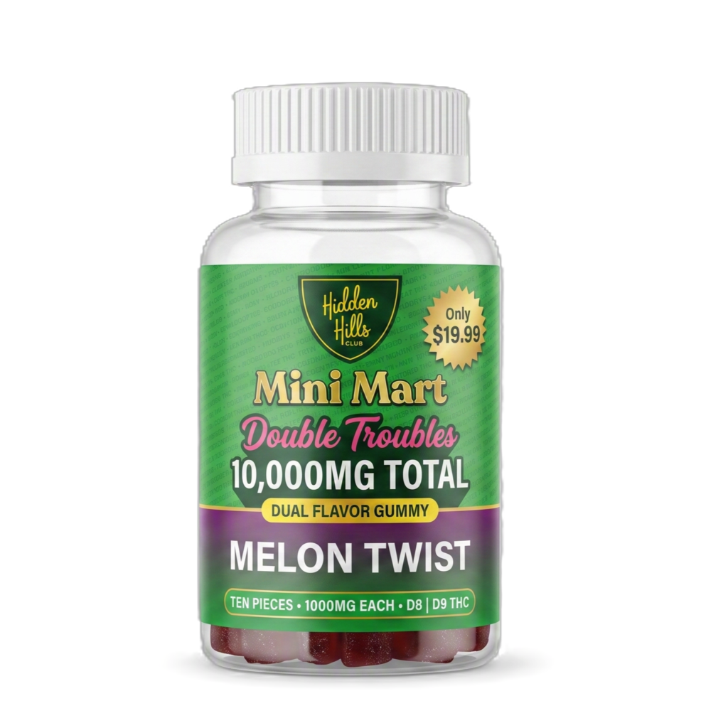 gomitas hidden hills | mini mart | "double troublez" | 10,000mg | 10 pz