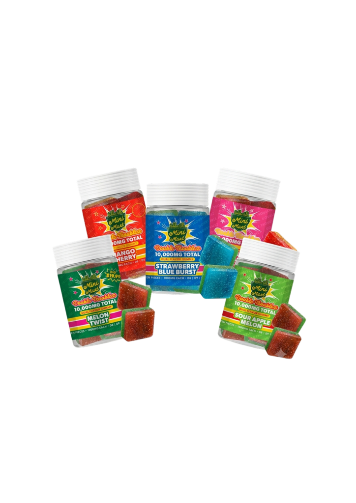 gomitas hidden hills | mini mart | "double troublez" | 10,000mg | 10 pz melÓn twist