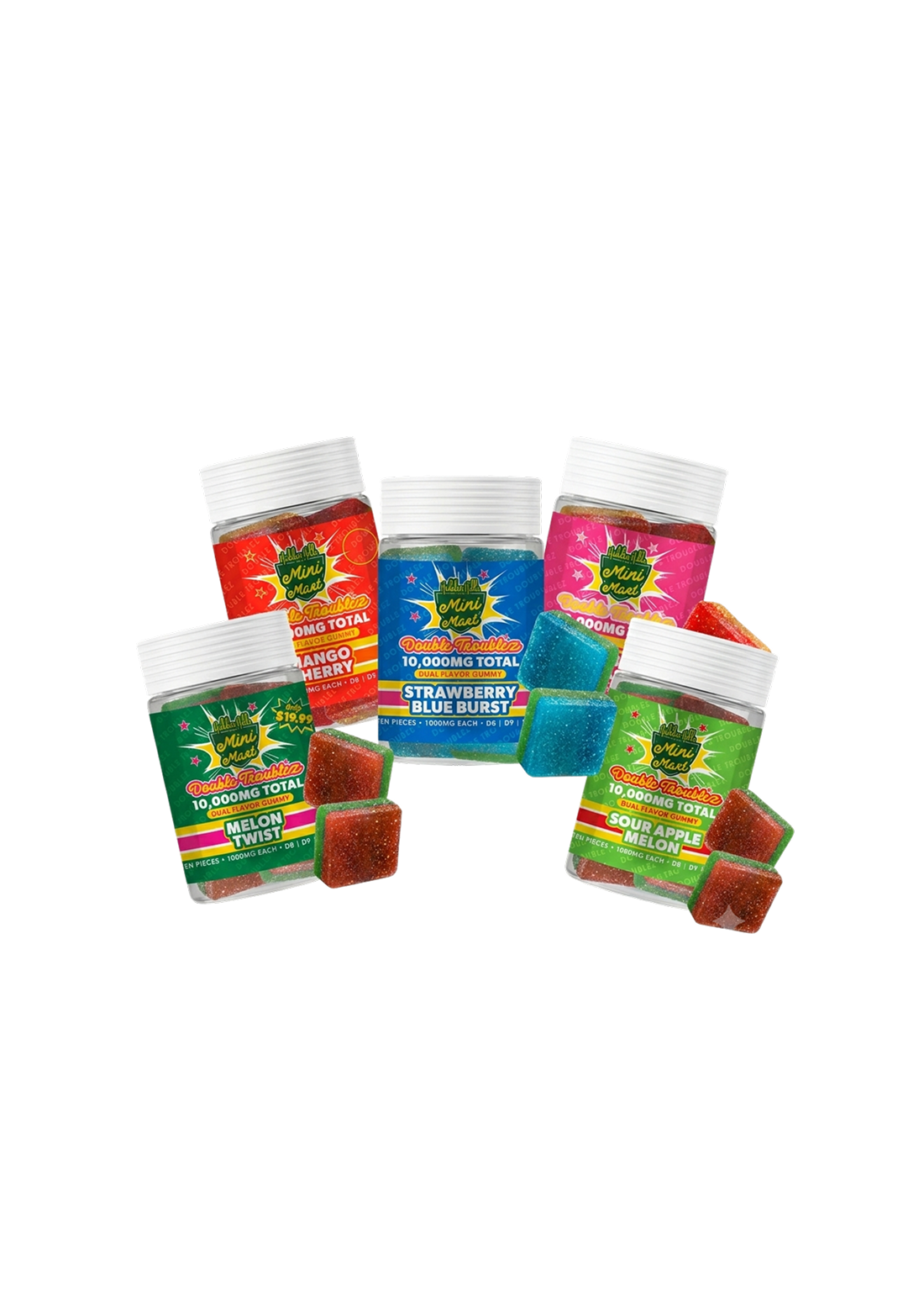 gomitas hidden hills | mini mart | "double troublez" | 10,000mg | 10 pz melÓn twist gomitas hidden hills | mini mart | "double troublez" | 10,000mg | 10 pz melÓn twist
