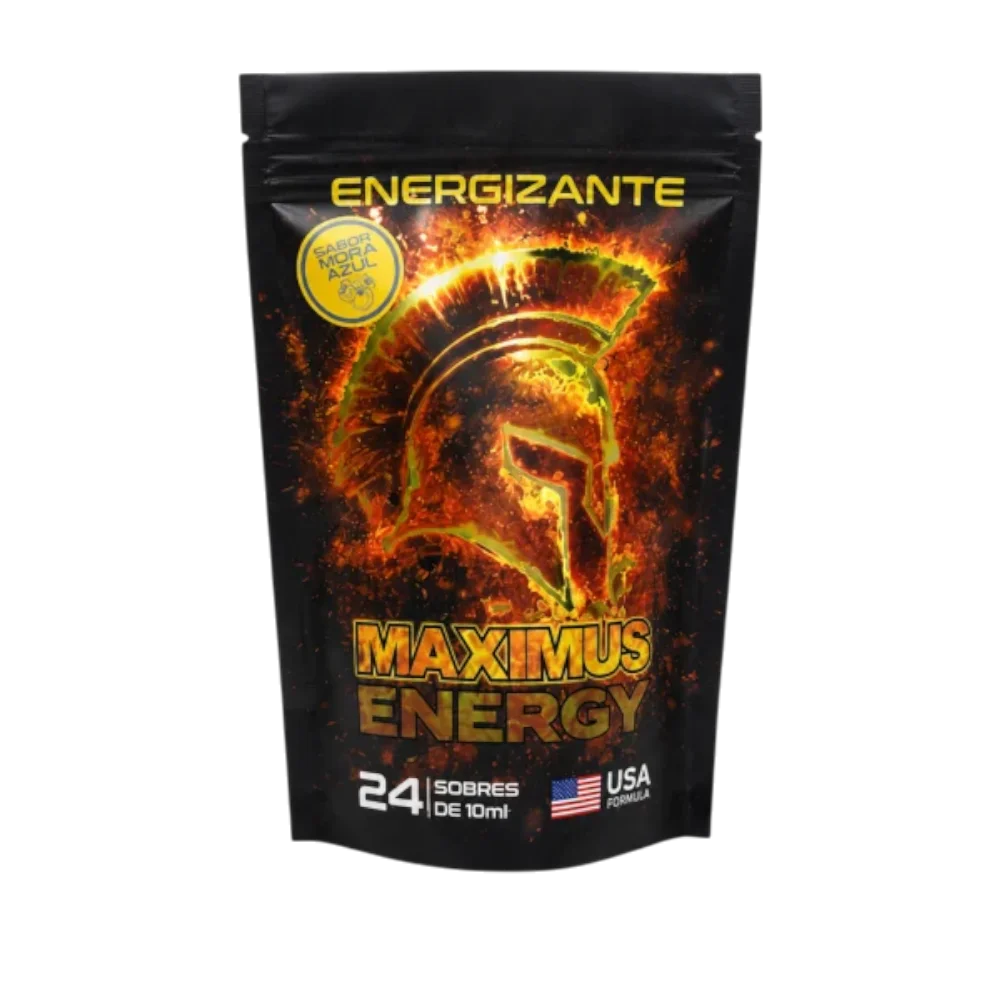maximus energy | energía, enfoque y rendimiento | bolsa 24 sobres | sabor mora azul |10ml c/u