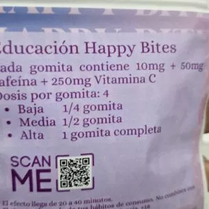 happy bites aura plus + cafeína | 60 mg | 12 dosis delta 9
