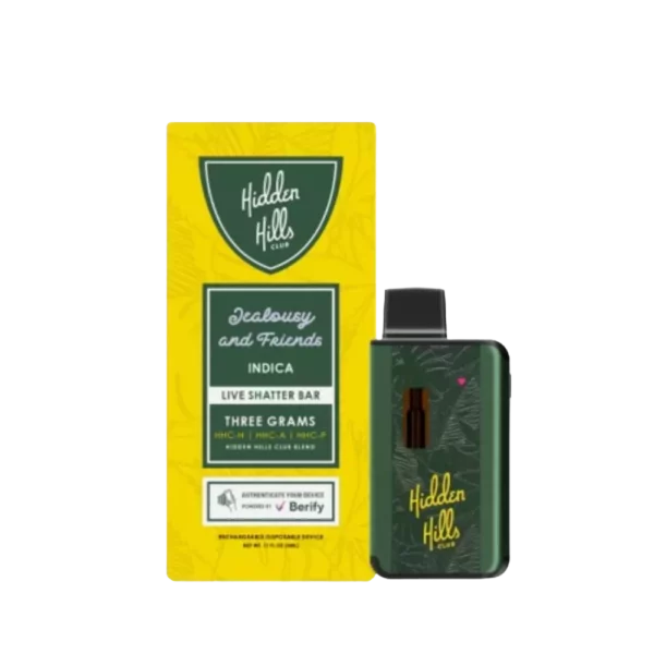 hidden hills | vape desechable live shatter hhc 3000 mg | 3 ml | pluma de wax