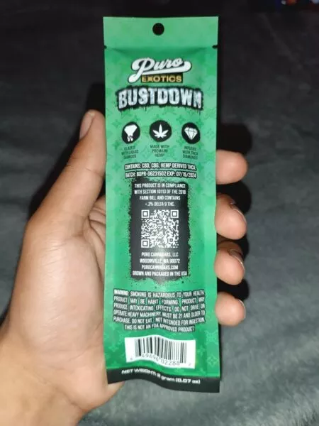 prerolados | puro bustdown | thc a + cbd + cbg infusionado con diamantes | 1 piezas | 2 gr