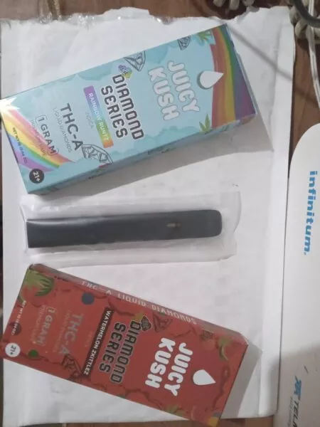 vape desechable juicy kush | diamond series | thc a + delta 8 live resin | diamantes líquidos | 1 gr